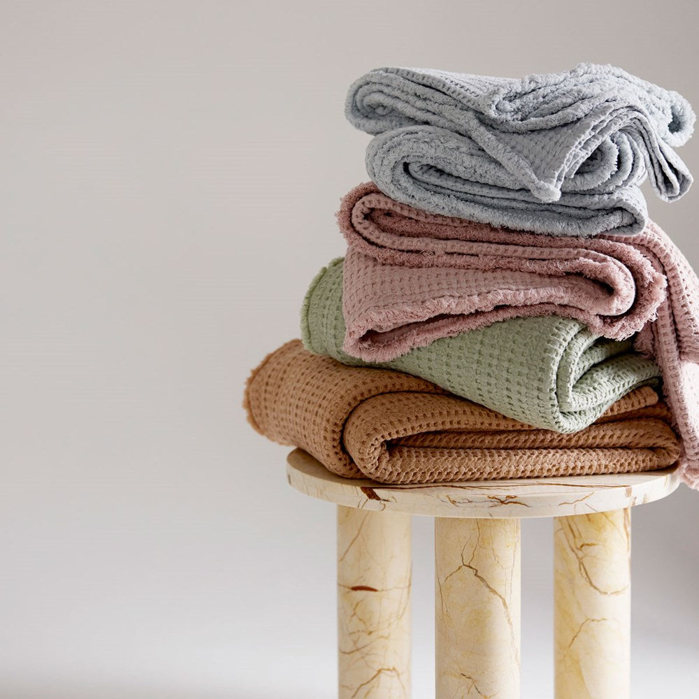 Portuguese Nasa Cotton Waffle Blanket - Toast