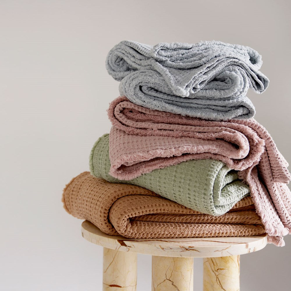Portuguese Nasa Cotton Waffle Blanket - Cameo
