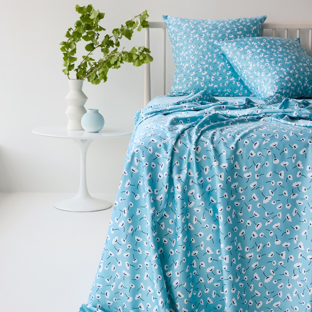 Bamboo Cotton Euro Pillowcase - Mina Blue
