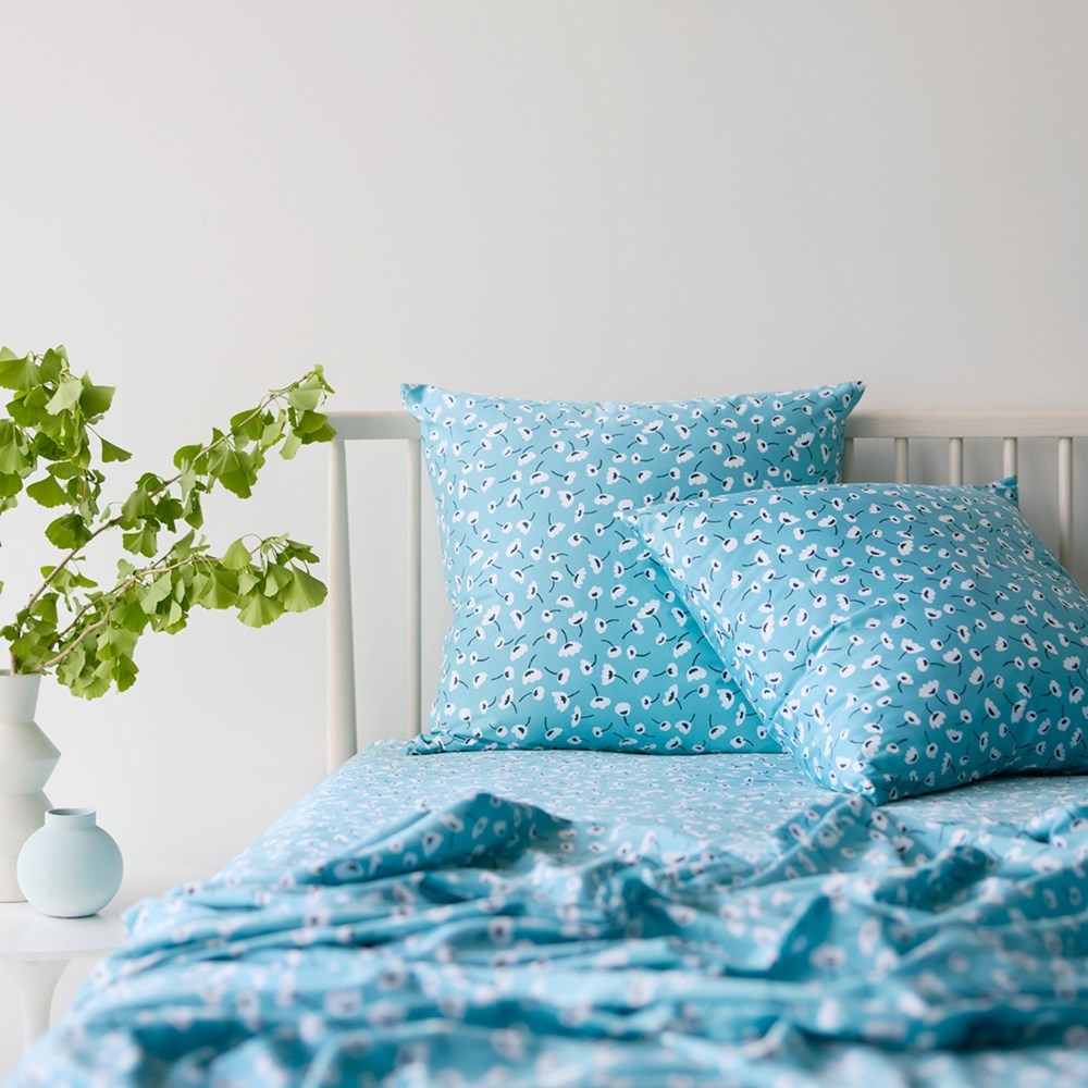 Bamboo Cotton Euro Pillowcase - Mina Blue