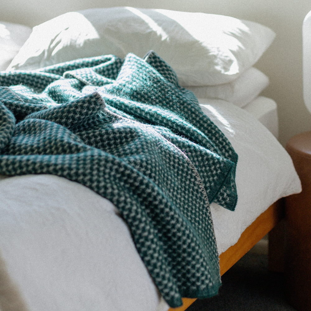 Twill NZ Wool Throw - Grey Emerald