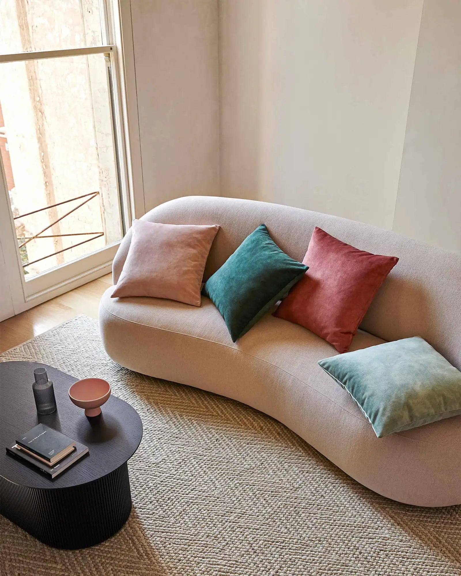 Weave Home Ava Velvet Cushion Blush
