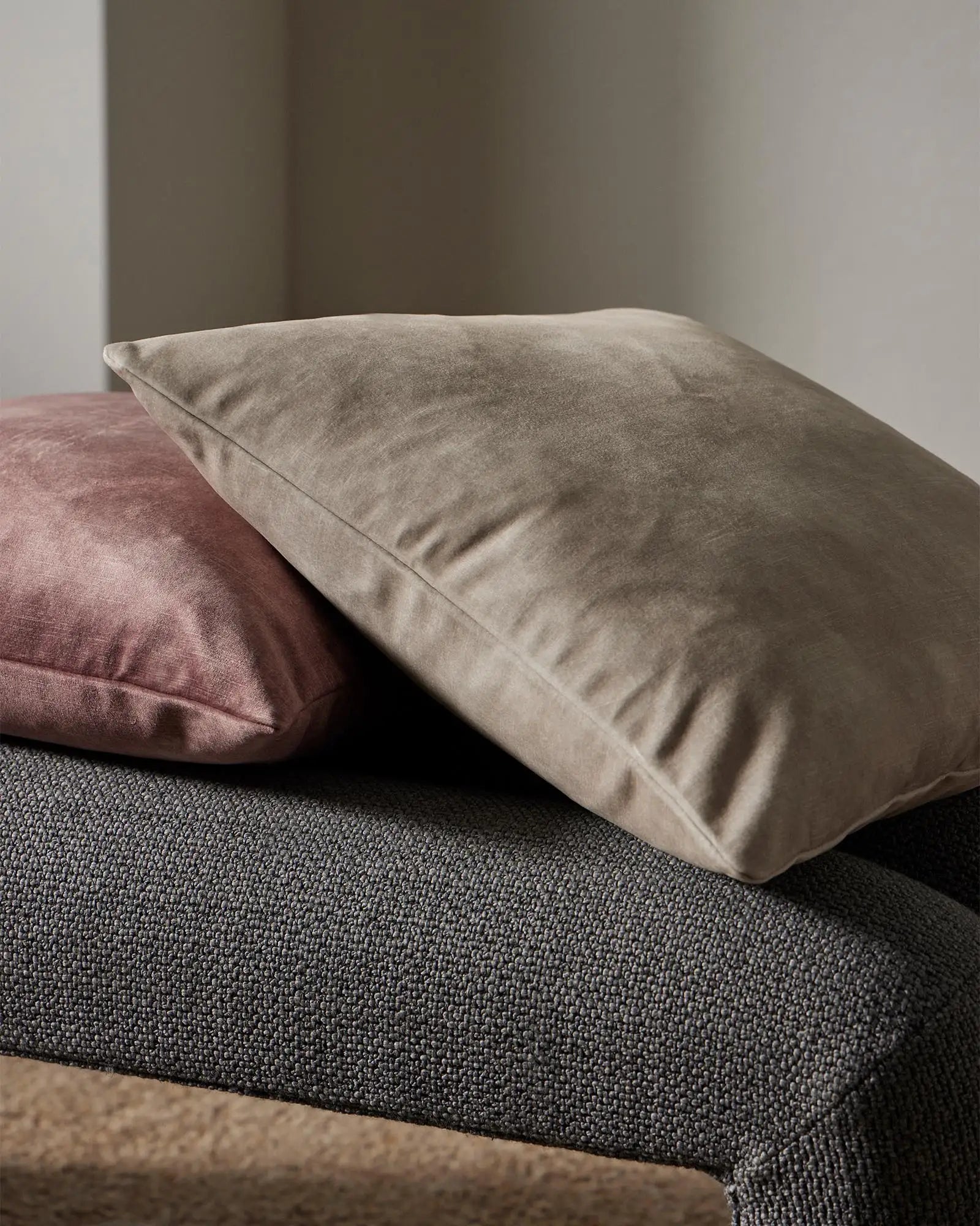 Weave Home Ava Velvet Cushion Ecru