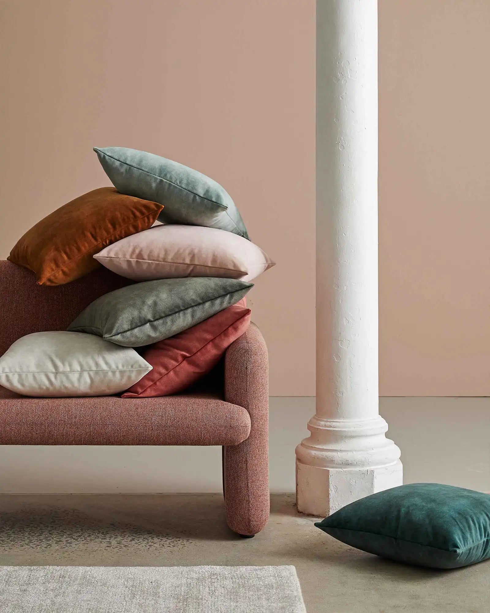 Weave Home Ava Velvet Cushion Ochre