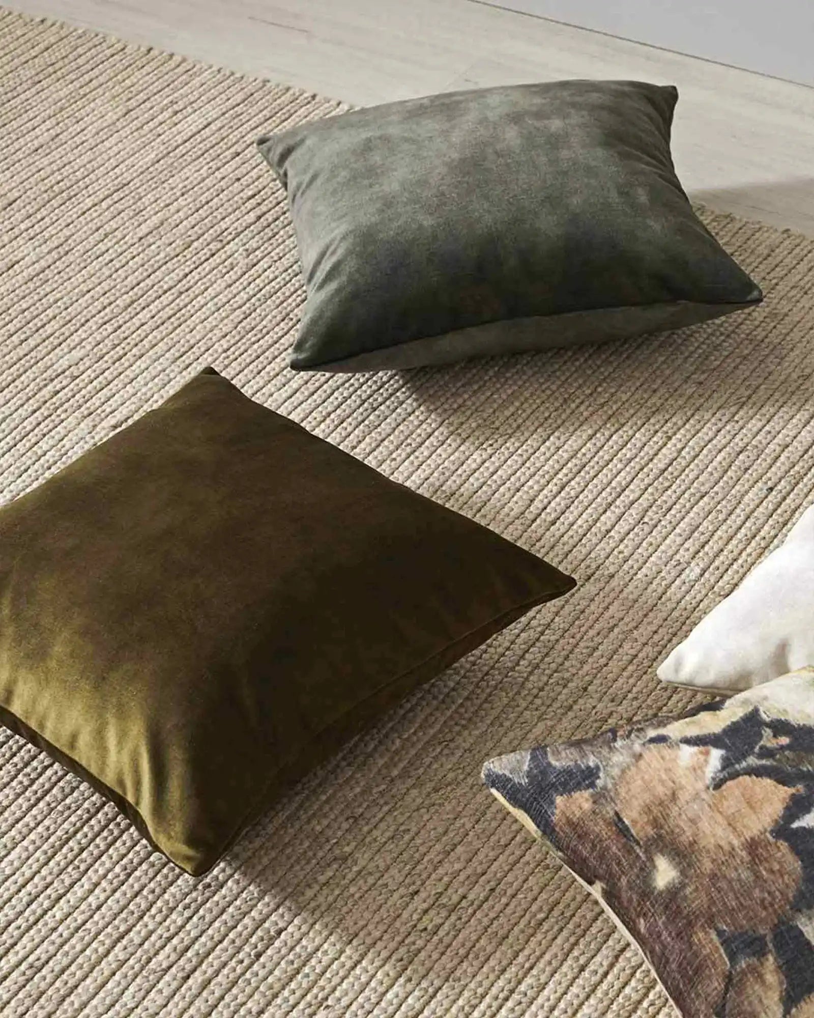 Weave Home Ava Velvet Look Cushion Moss