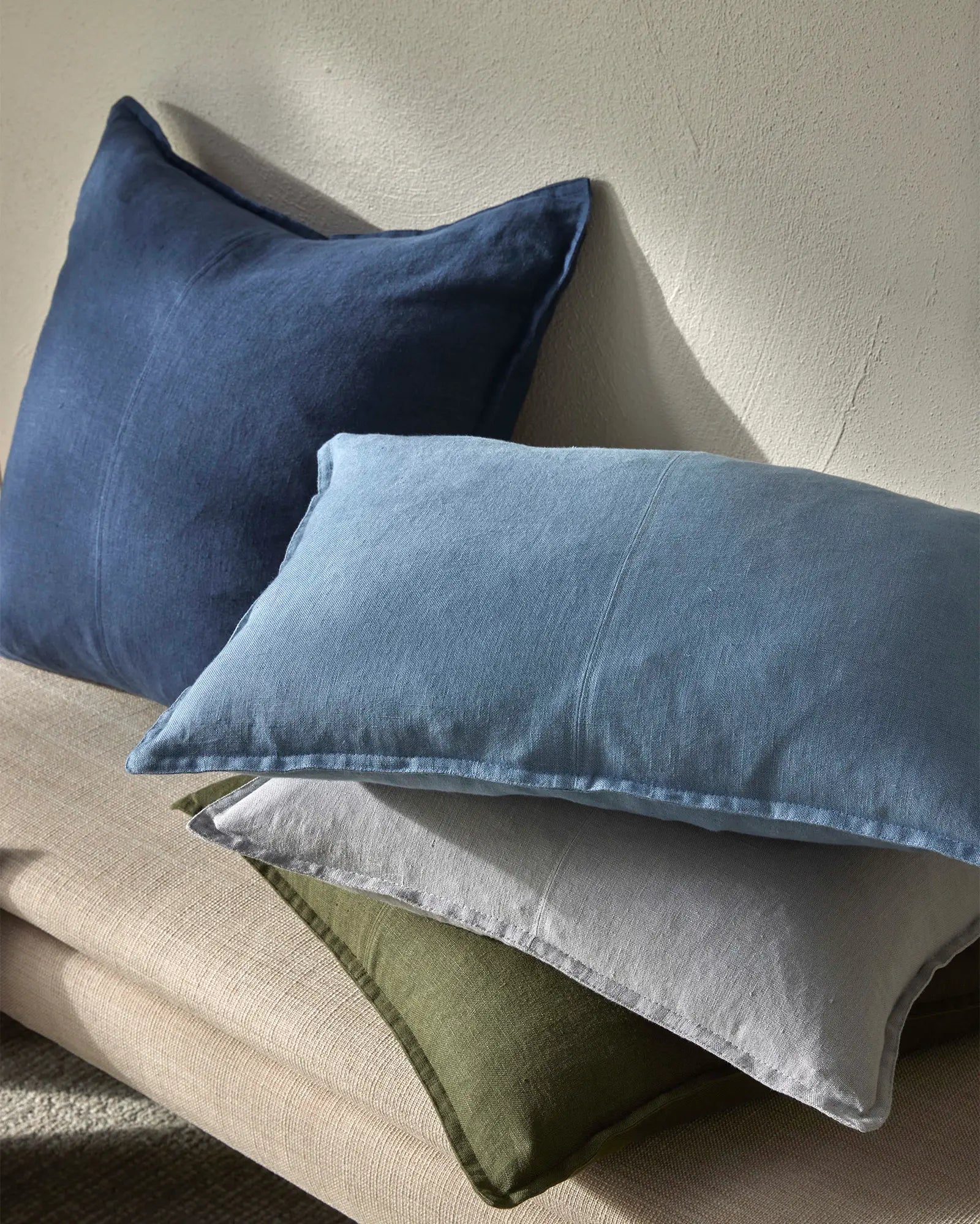 Weave Home Como Linen Cushion Atlantic