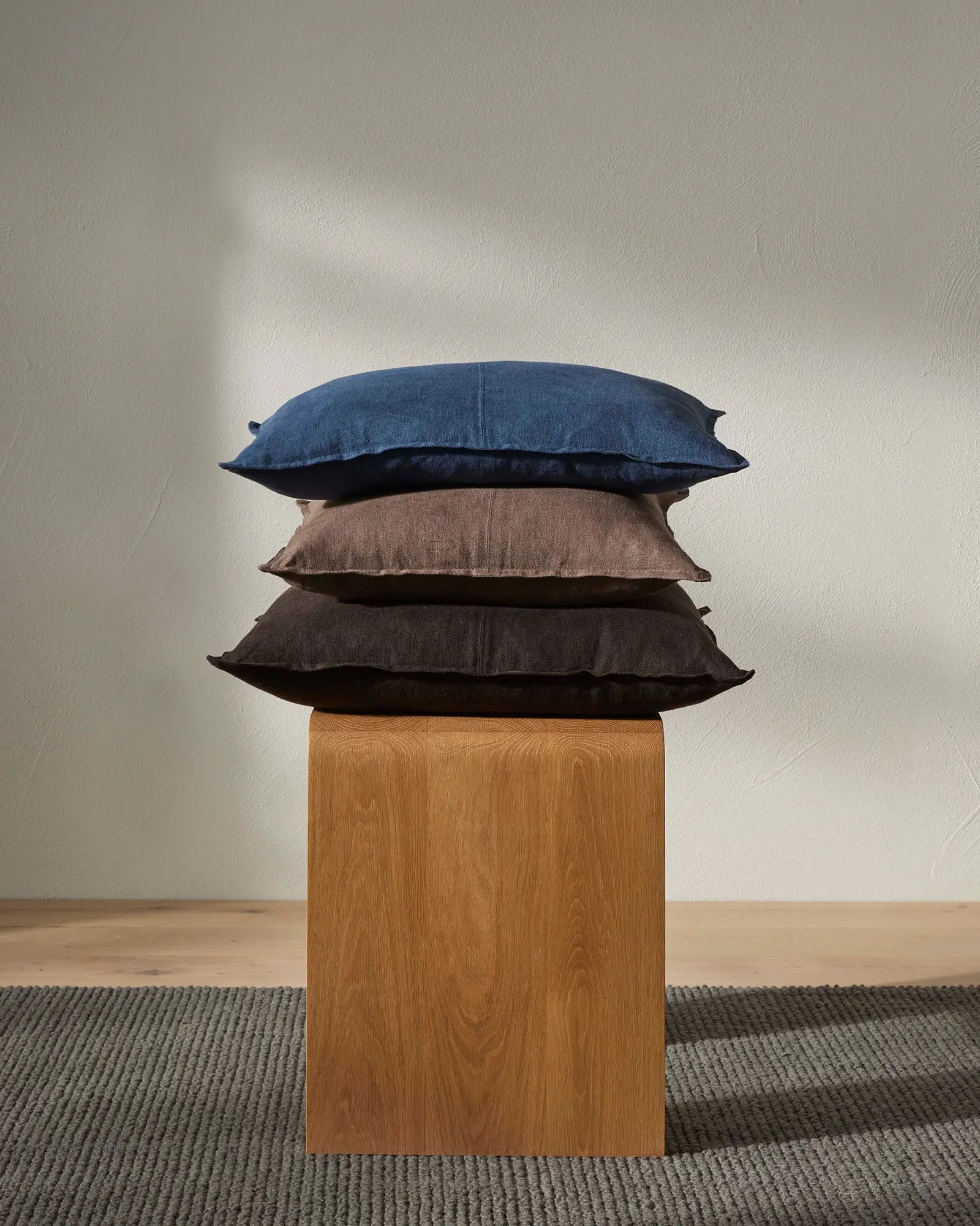 Weave Home Como Linen Cushion Atlantic
