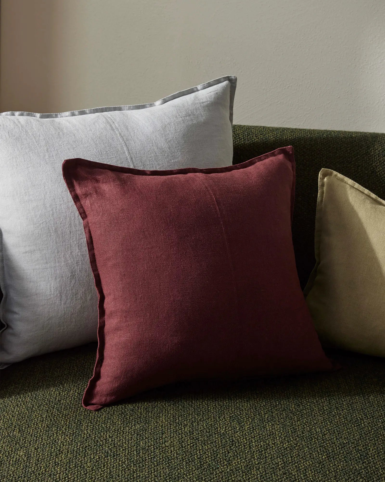 Weave Home Como Linen Cushion Garnet