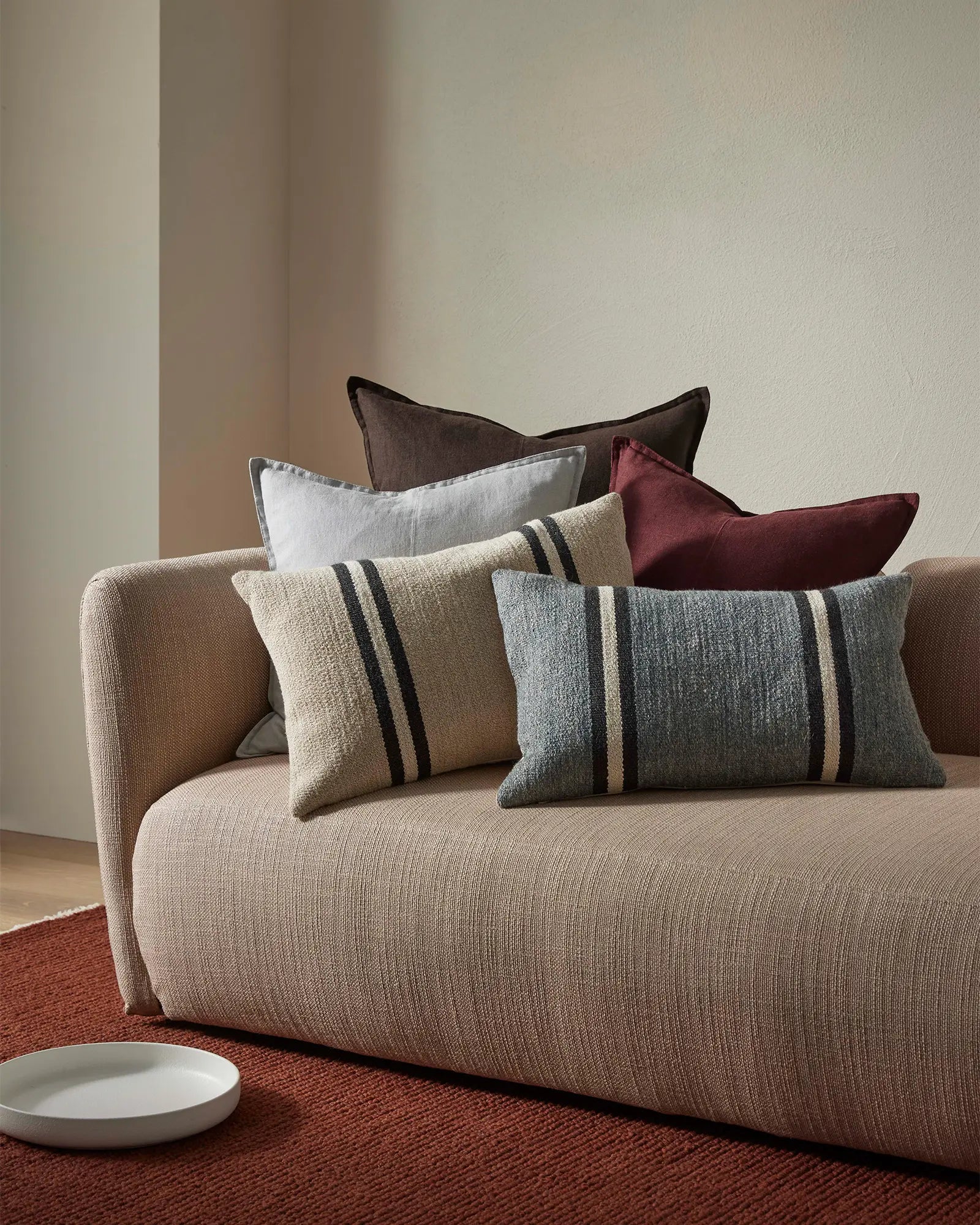 Weave Home Como Linen Cushion Garnet