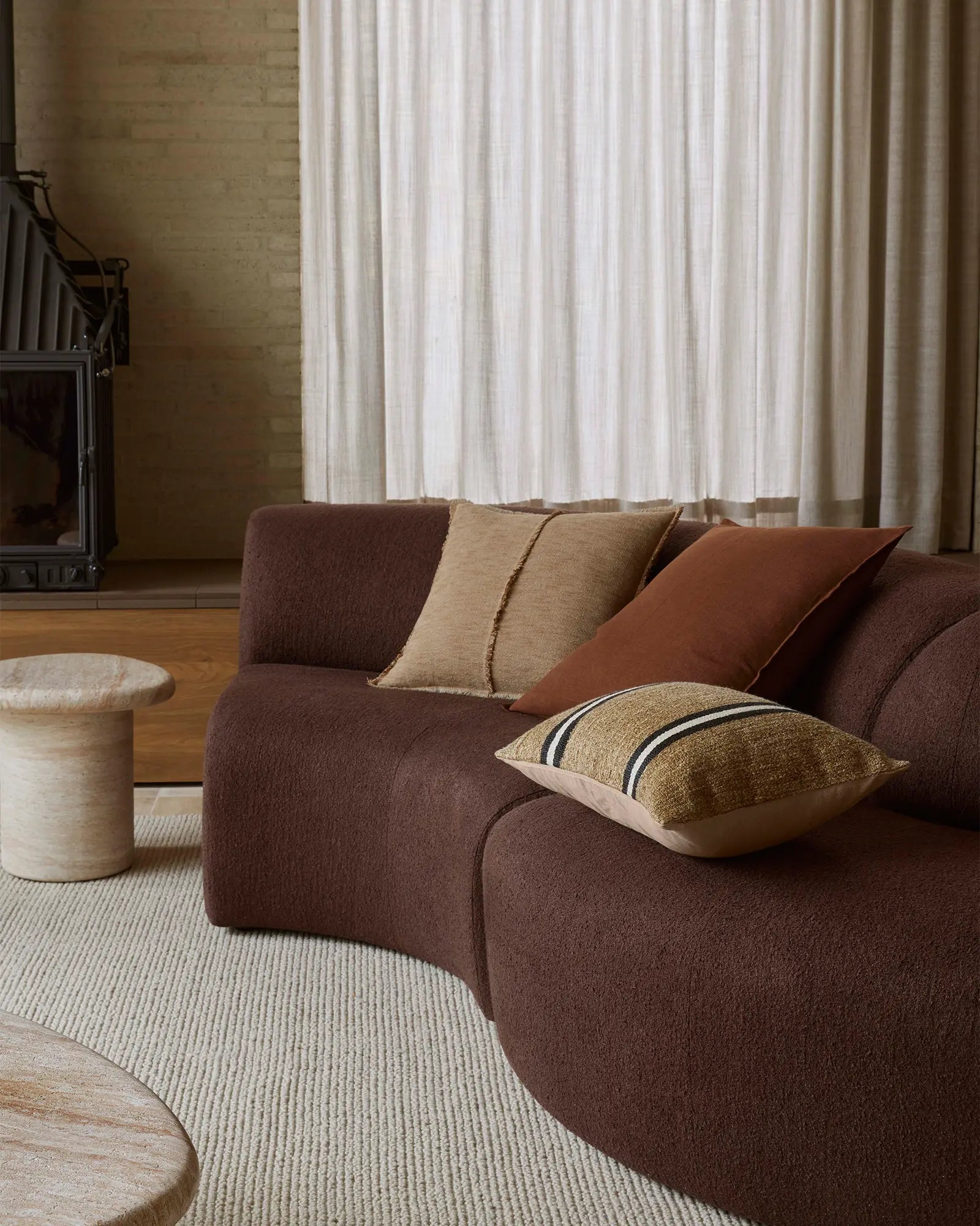Weave Home Como Linen Cushion Henna