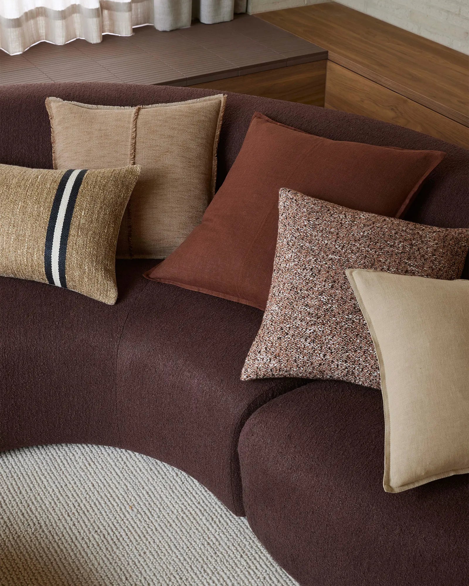 Weave Home Como Linen Cushion Henna