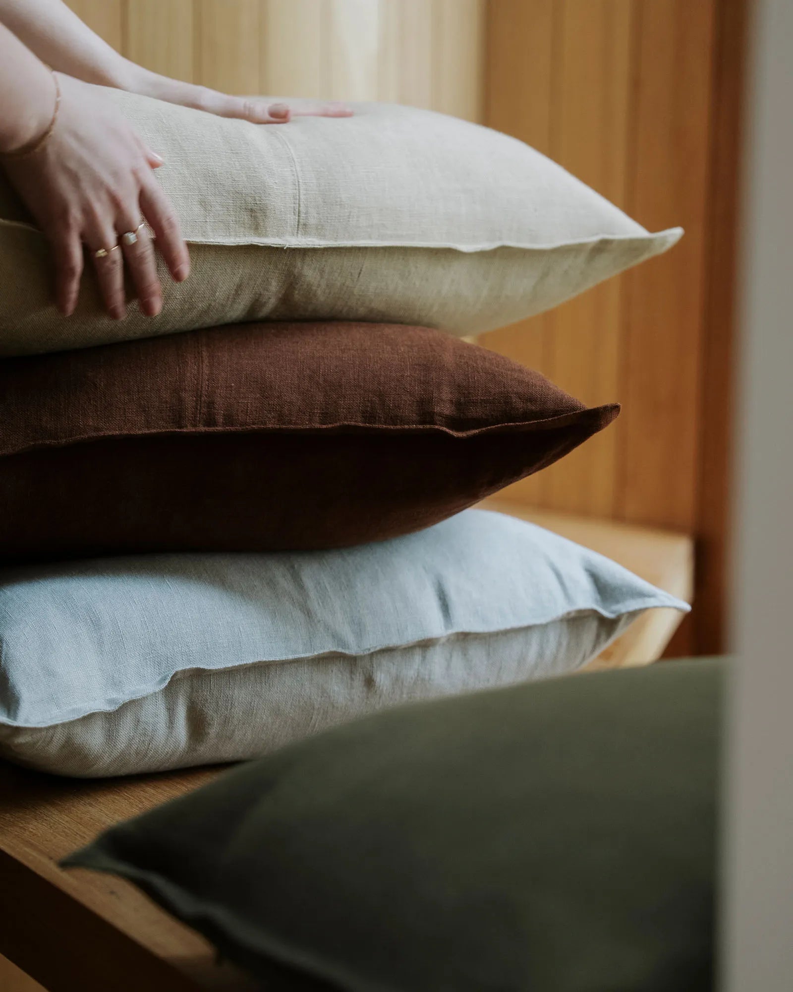 Weave Home Como Linen Cushion Horizon