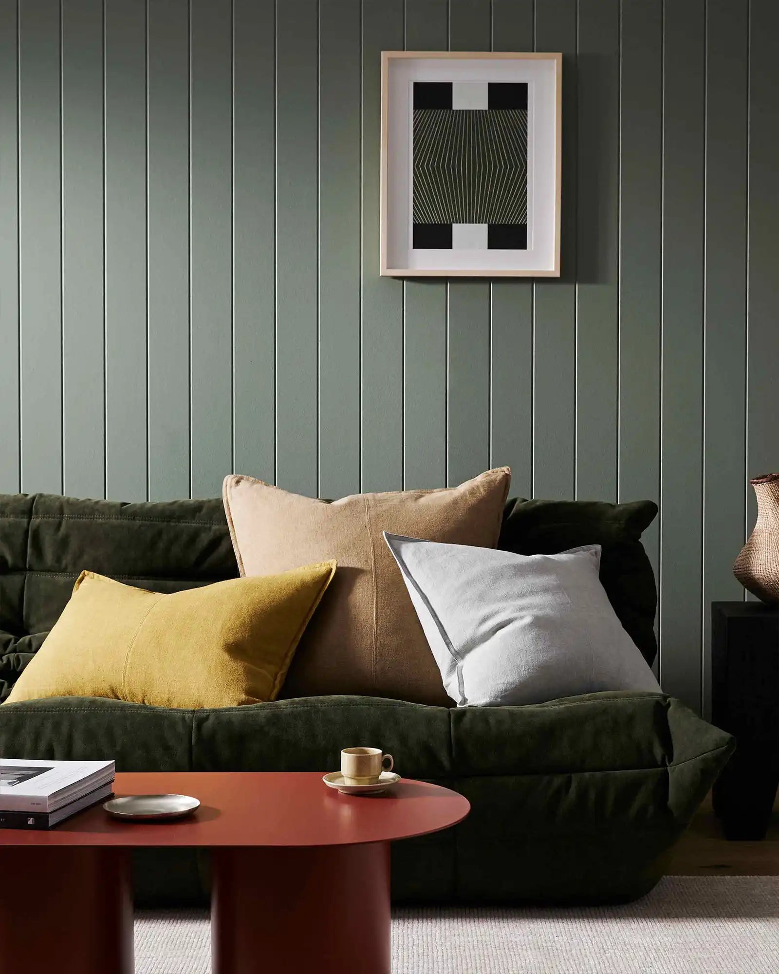 Weave Home Como Linen Cushion Moss