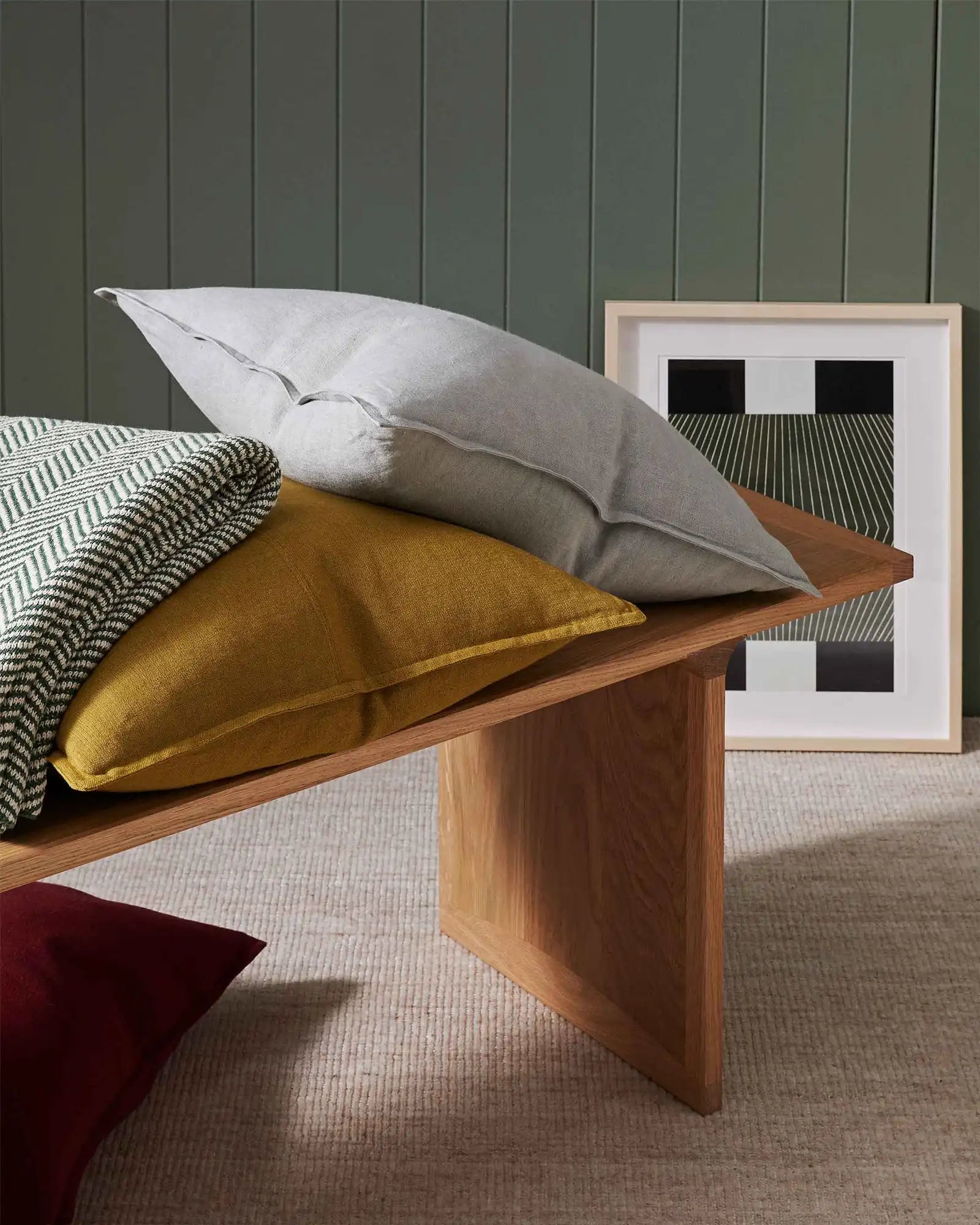 Weave Home Como Linen Cushion Moss