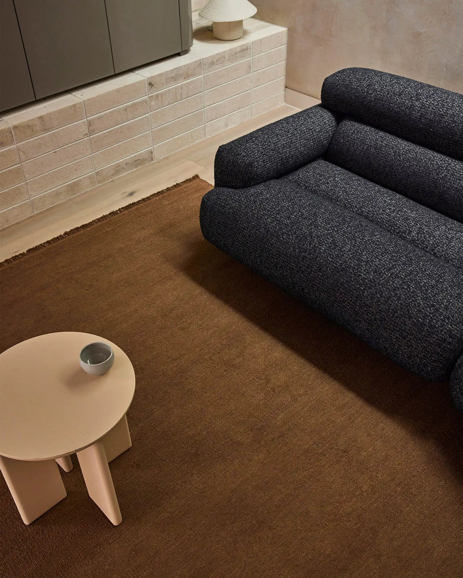Weave Home Emilio Toffee Linen Flat Weave Rug