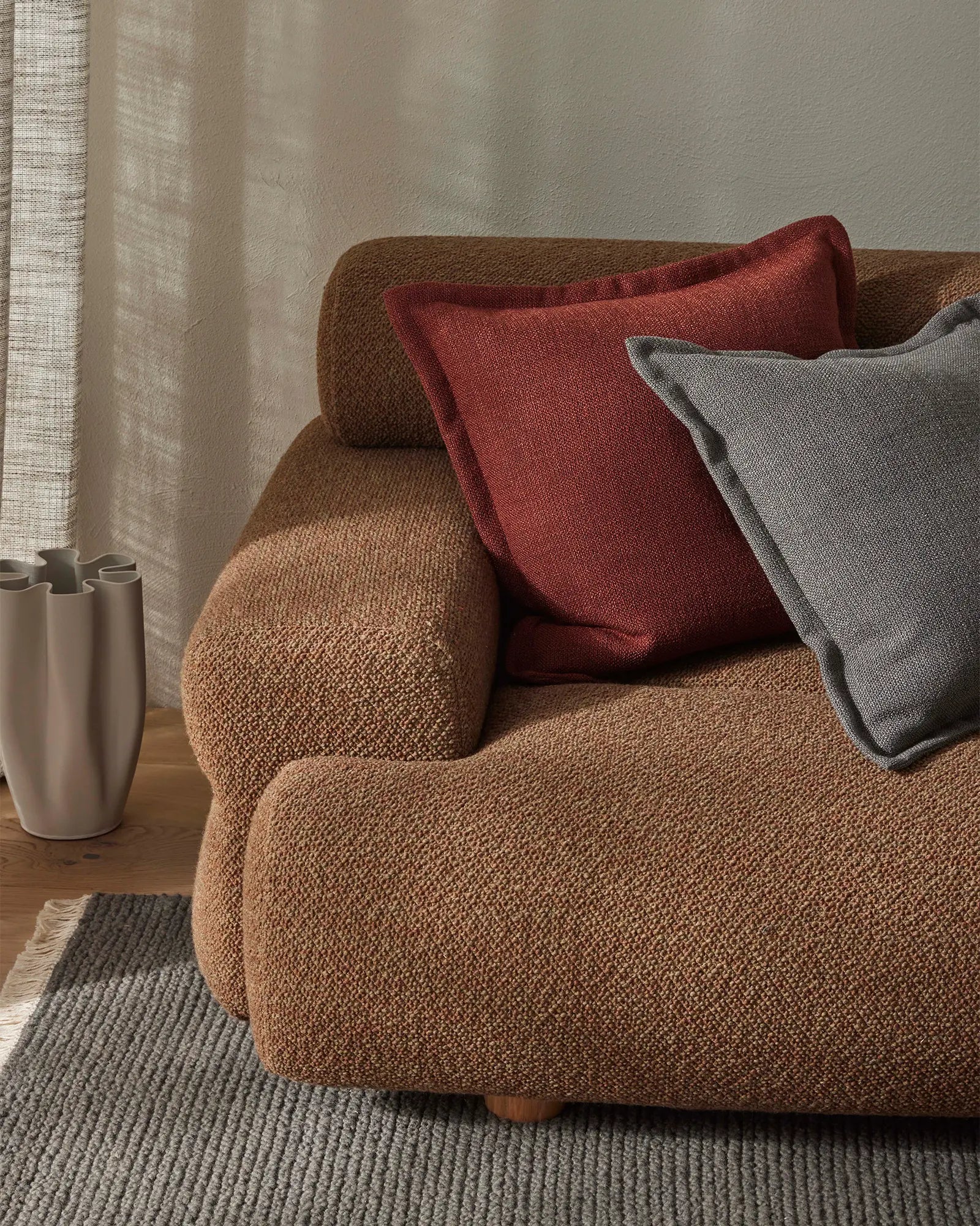 Weave Home Figlio Chunky Woven Cushion Paprika