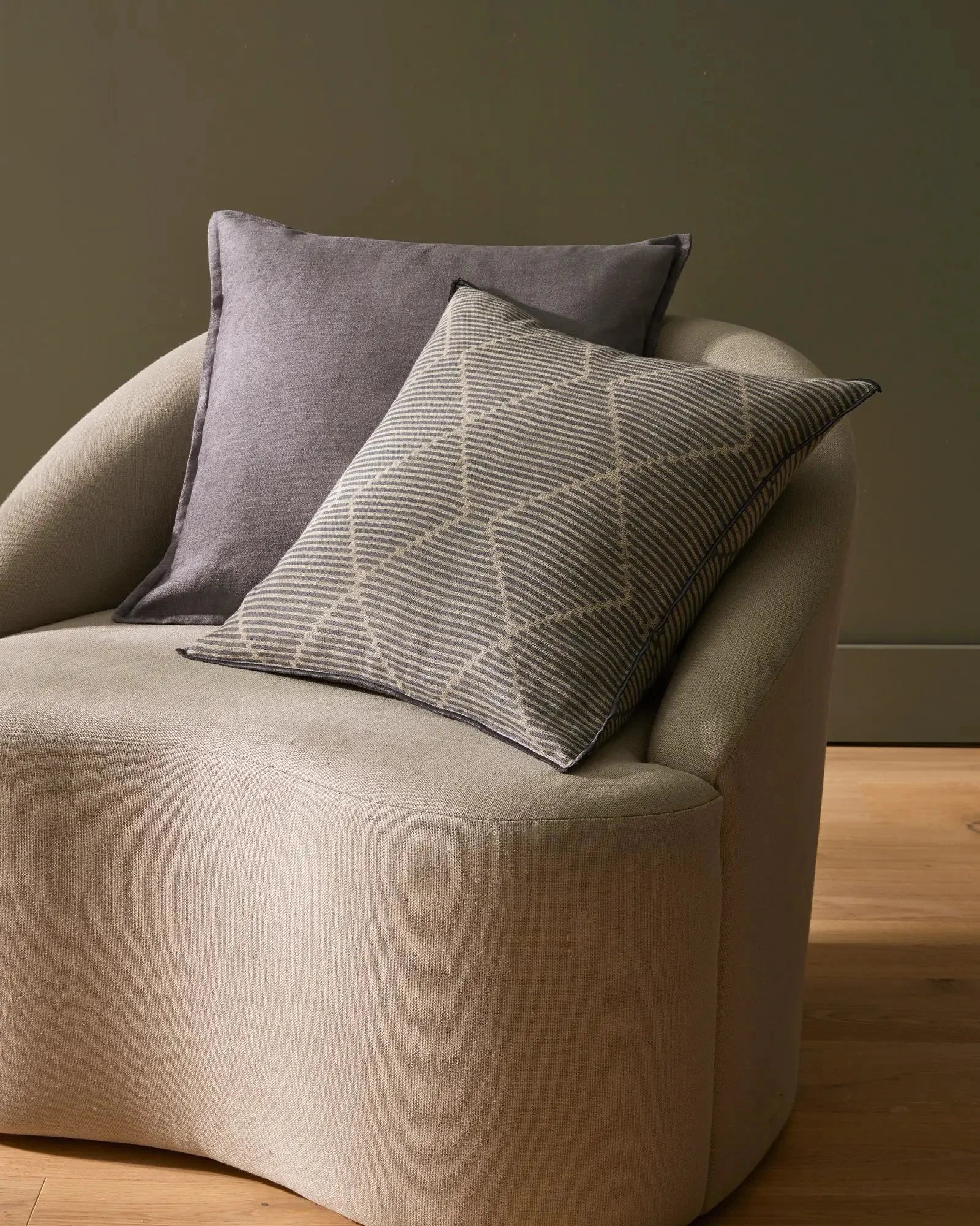 Weave Home Fiore Chenille Cushion Denim