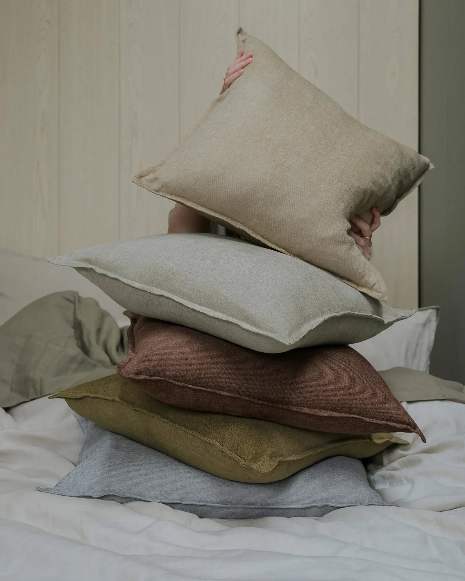 Weave Home Fiore Chenille Cushion Toffee