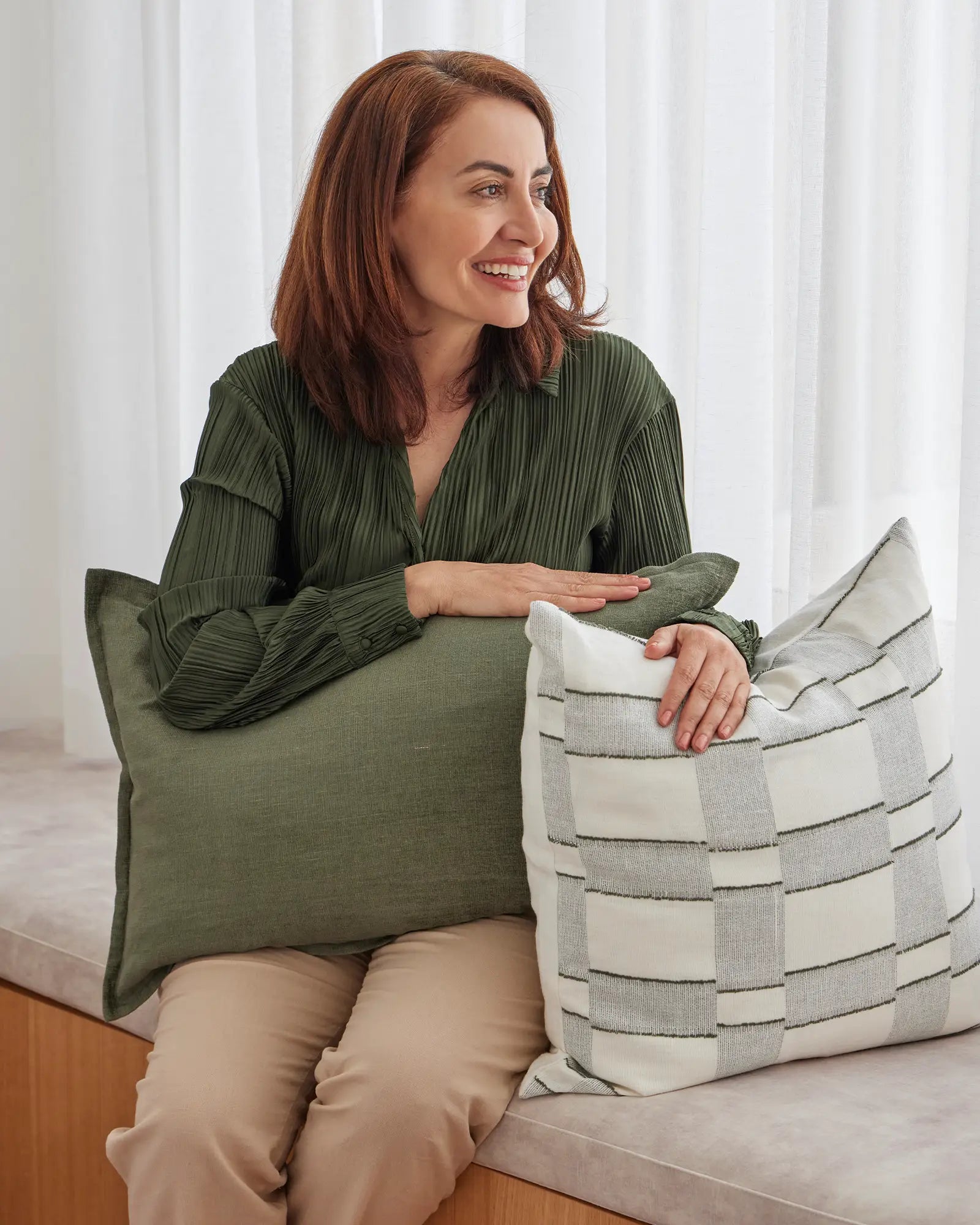 Weave Home Fiore Cushion Olive