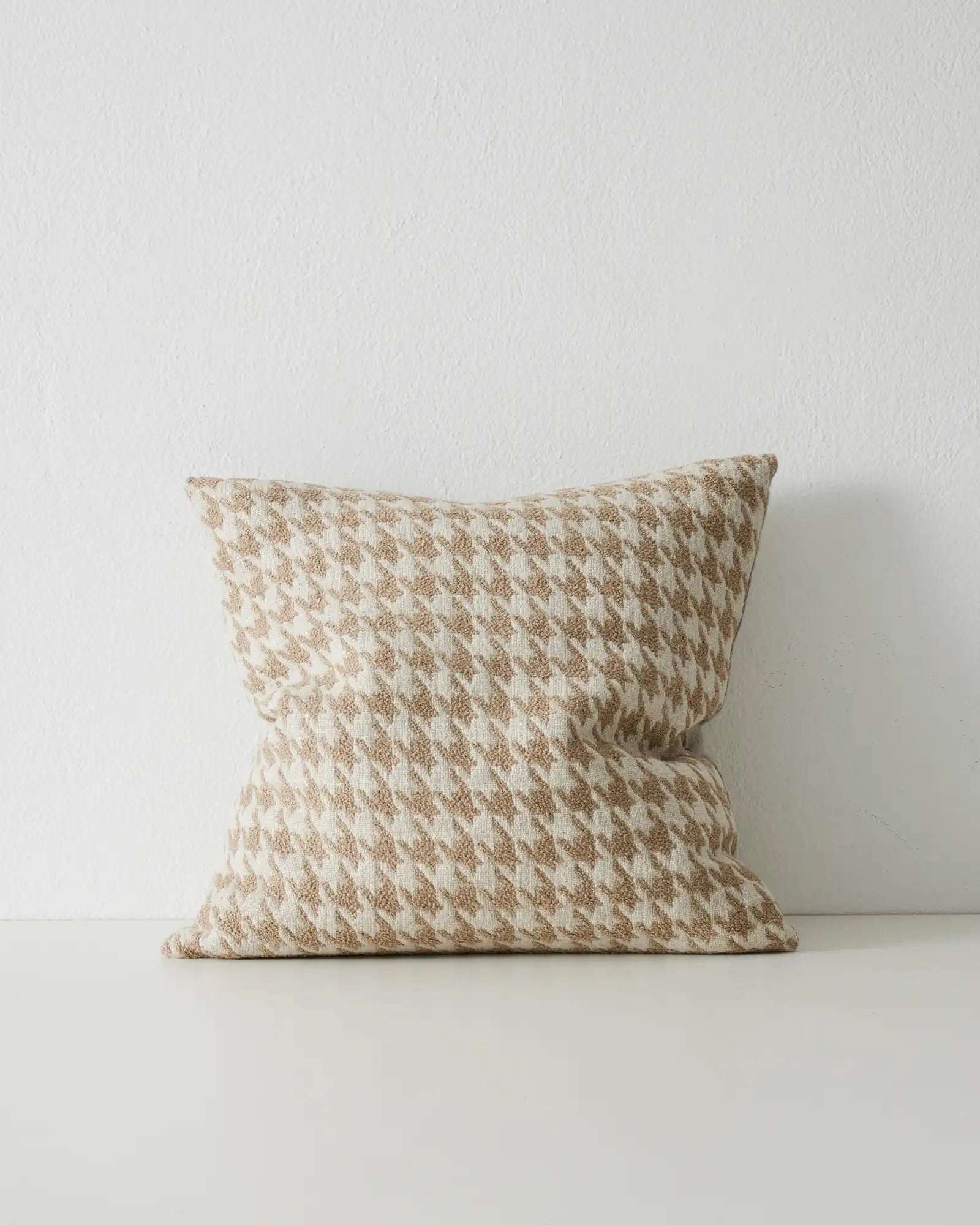 Weave Home Giovanni Bouclé Houndstooth Cushion Oatmeal