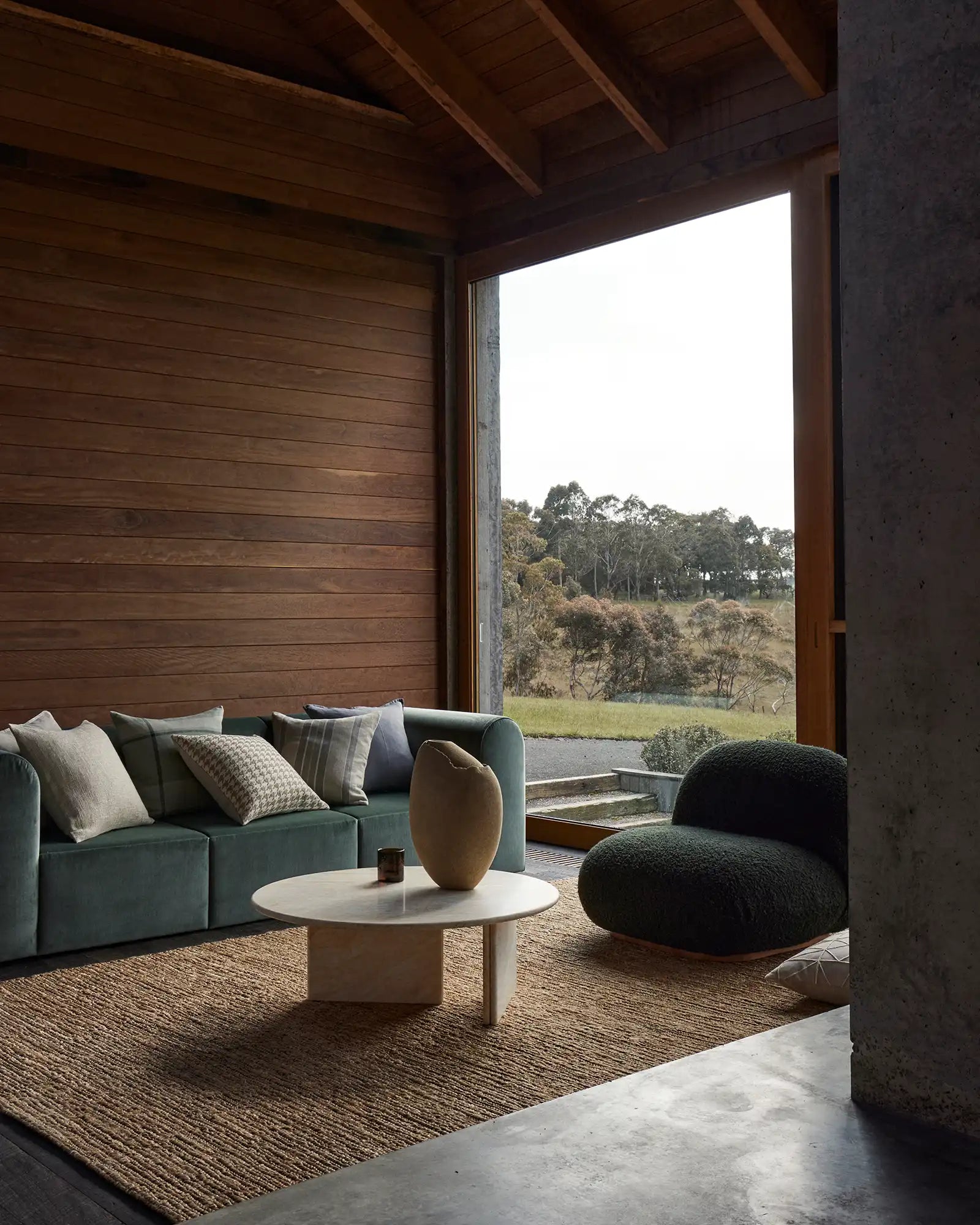 Weave Home Giovanni Bouclé Houndstooth Cushion Oatmeal