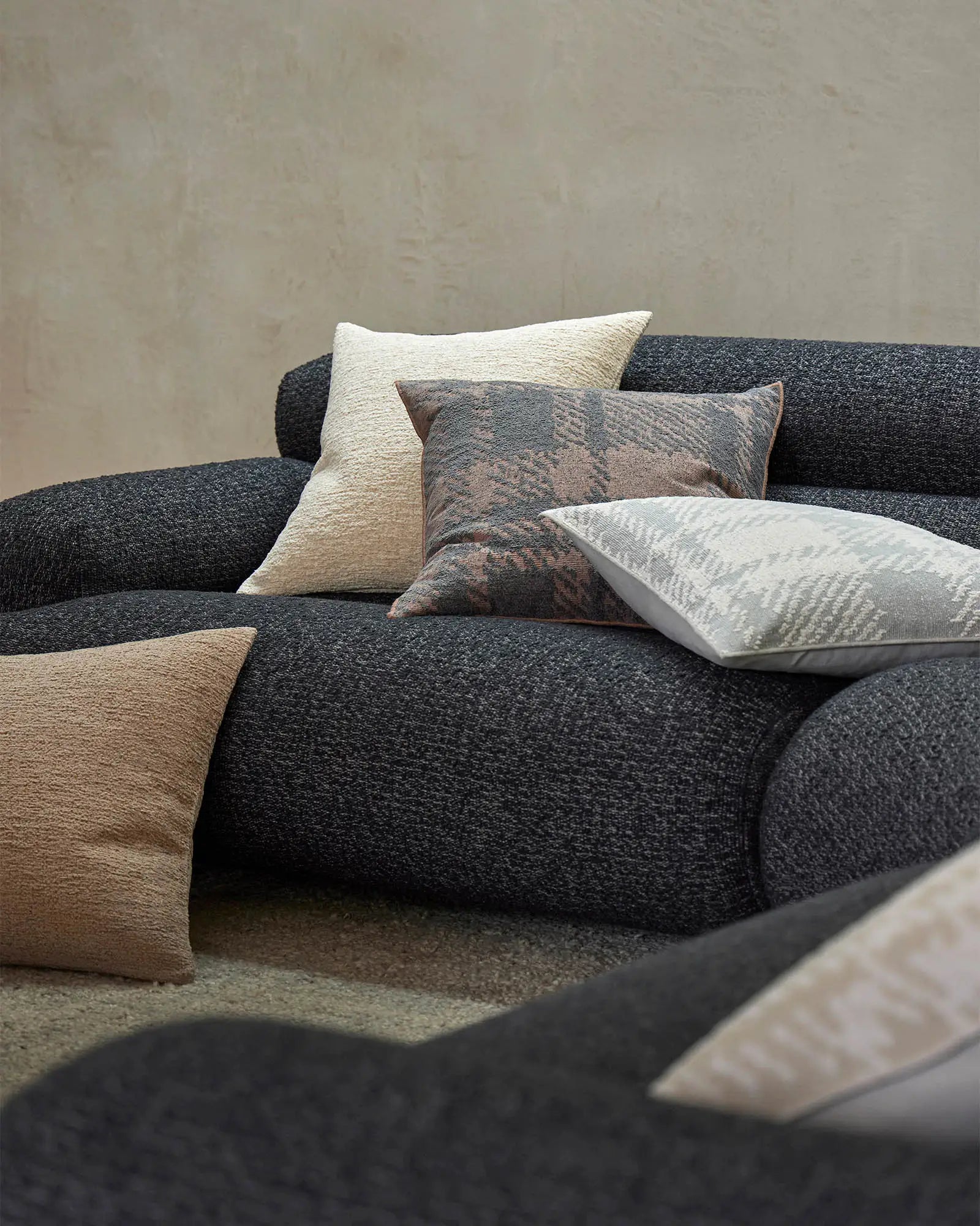 Weave Home Sienne Check Cushion Dusk