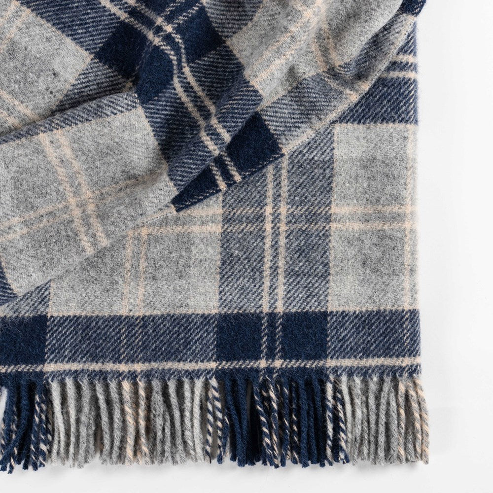 Tartan NZ Wool Throw - Navy