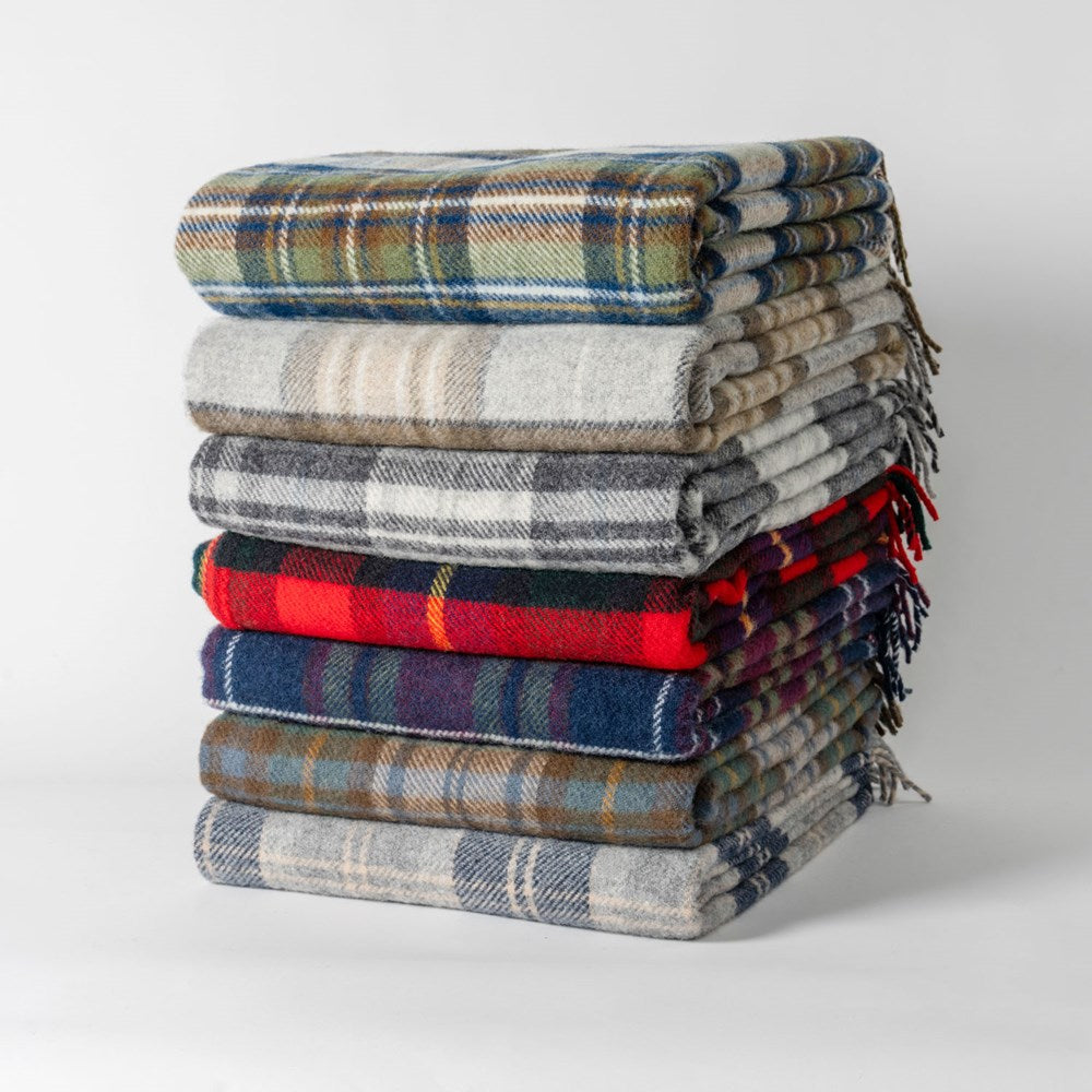 Tartan NZ Wool Throw - Cottage Grey