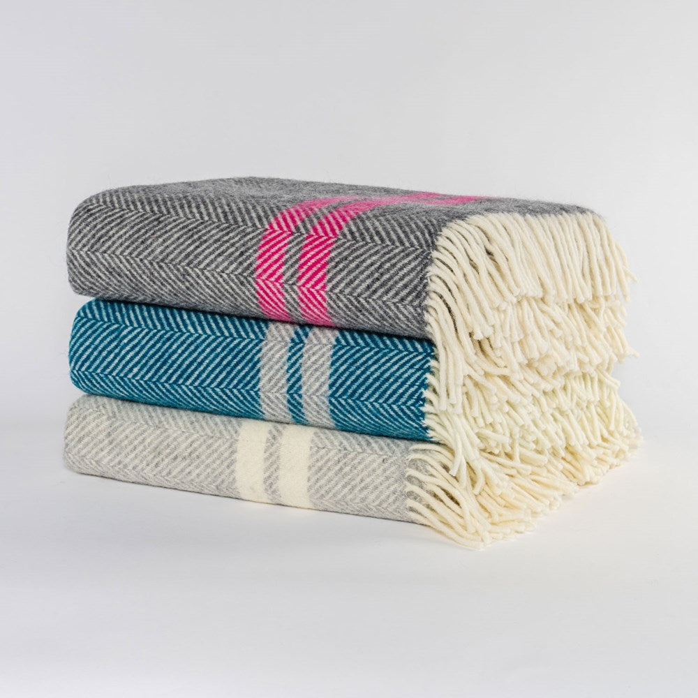 Fishbone NZ Wool Throw - Slate
