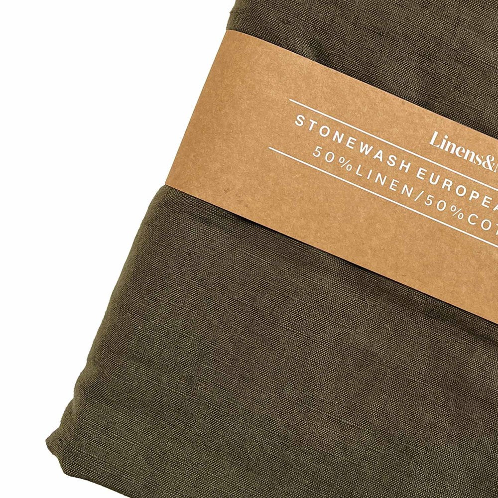 FORAGE TABLECLOTH - LINEN COTTON BLEND 150 X 200cm OLIVE