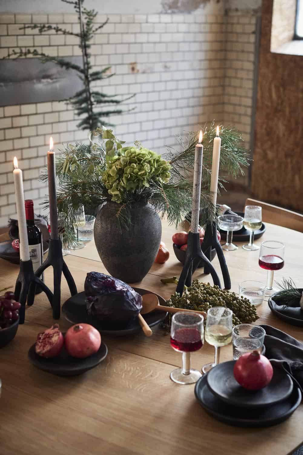 MUUBS Aion Nordic Candle holder Small - Black - 13.4cm Tall  - Available August