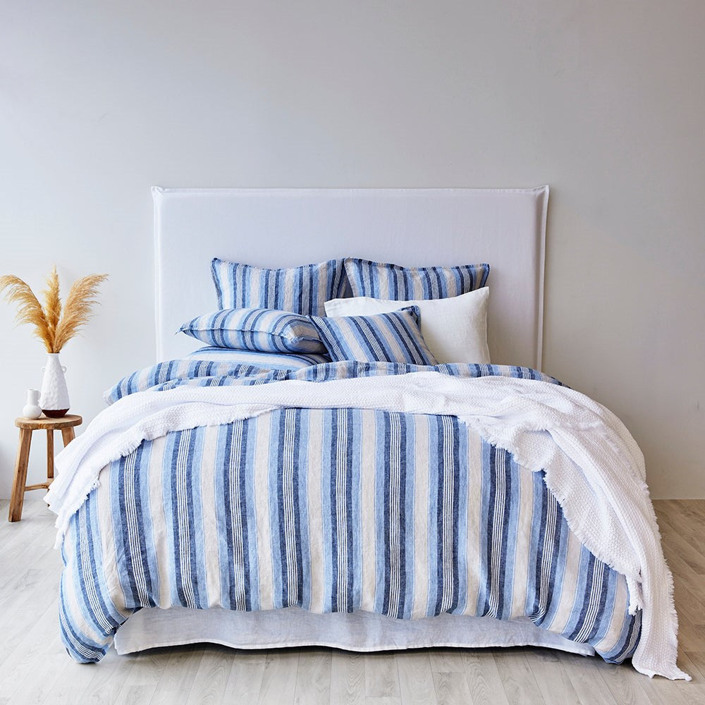 Pure Linen Duvet Cover Set - Cambridge Stripe