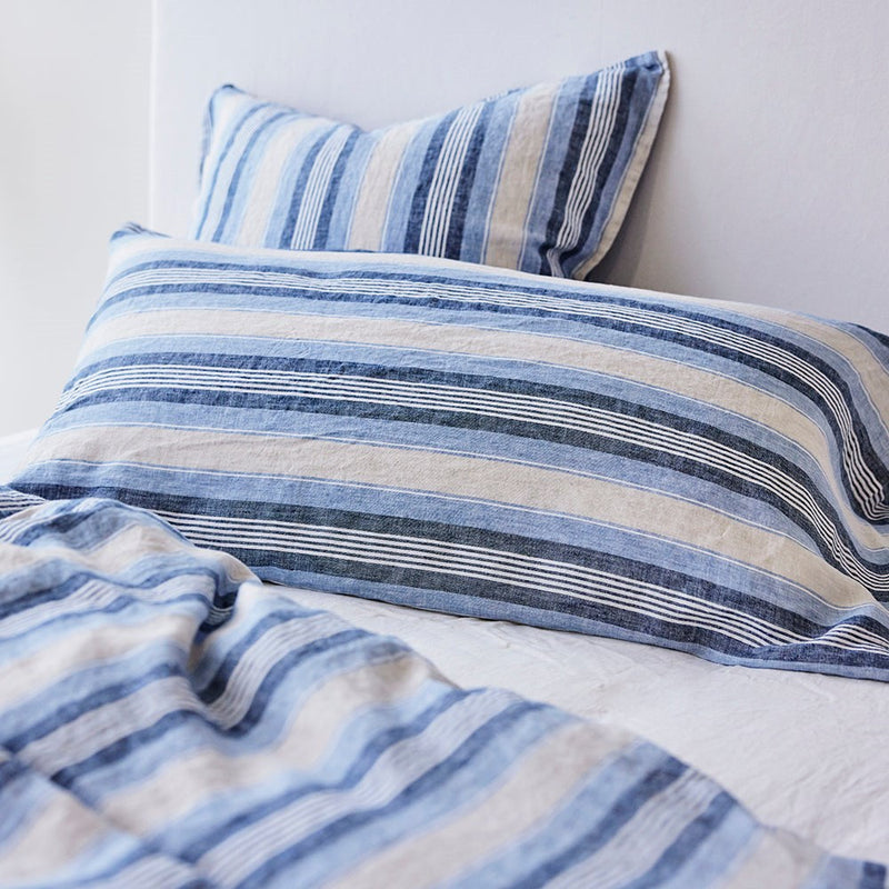 Pure Linen Pillowcase - Cambridge Stripe