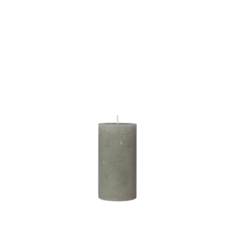 BROSTE Copenhagen Candle Pillar 13.5cm Tall  - Grape Leaf Green