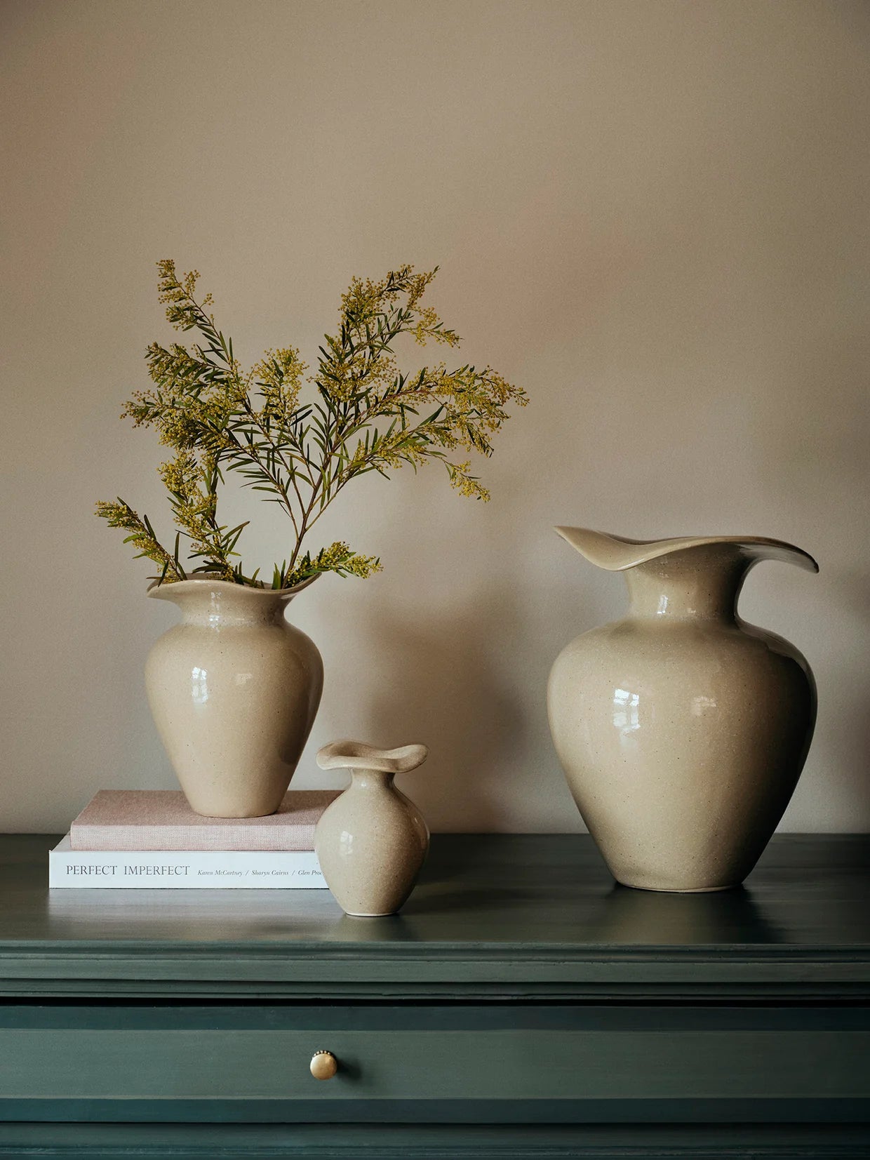 BROSTE Copenhagen Vase Florentina XS - Glossy Beige  - July