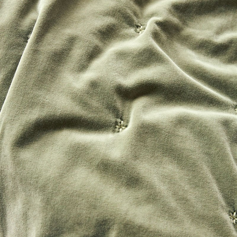 Venus Cotton Velvet Quilted Coverlet - Olive