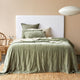 Venus Cotton Velvet Quilted Coverlet - Olive