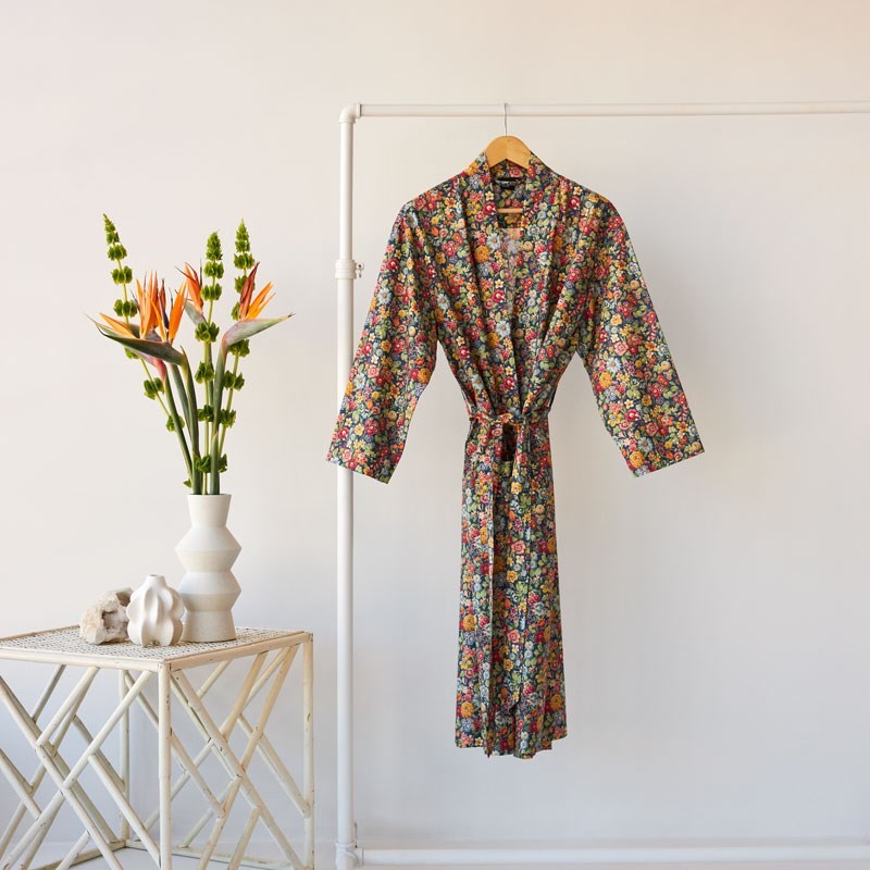 Cotton Printed Bathrobe Made With Liberty Fabric - Hairloom