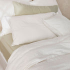 Isabella Cotton Damask Pillowcase - White