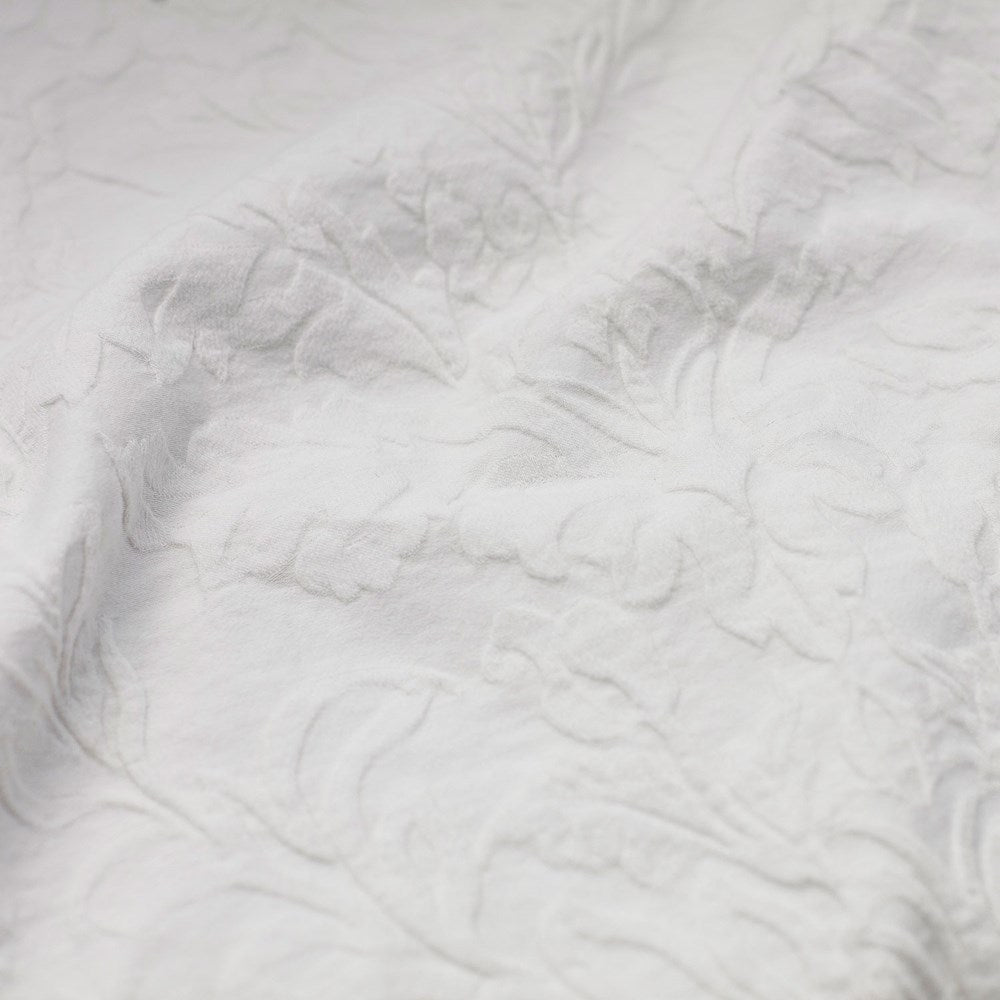 Isabella Cotton Damask Pillowcase - White