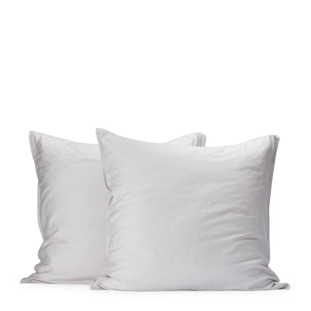 Soft Washed Cotton European Pillowcase - Frost