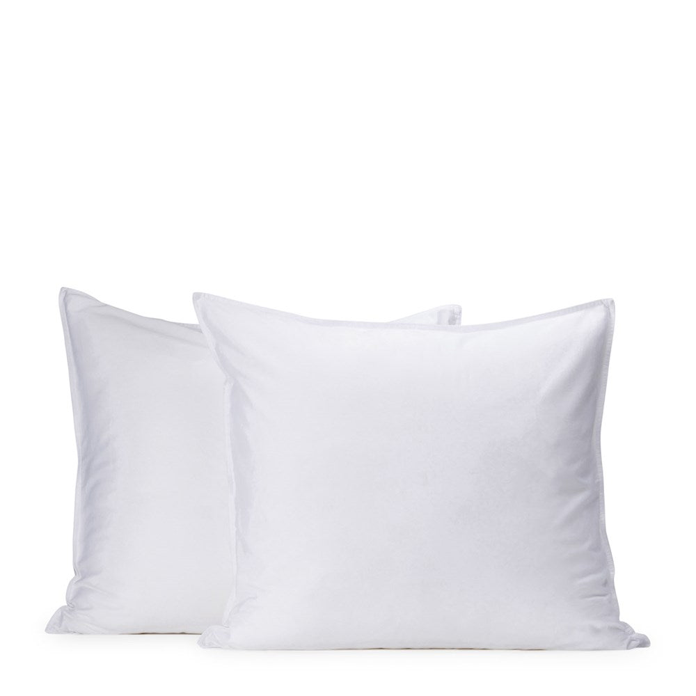 Soft Washed Cotton European Pillowcase - White