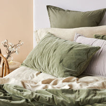 Venus Cotton Velvet Quilted Coverlet - Olive