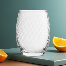 Clear Diagonal Textured Glass Tumbler 420ml