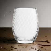 Clear Diagonal Textured Glass Tumbler 420ml