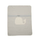 David Fussenegger Baby Blanket: Whale/Stripes - Grey