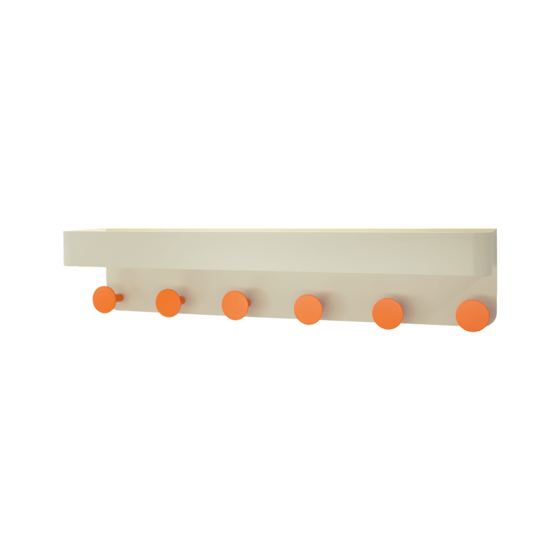 Wall Coat Rack with Shelf - Cream