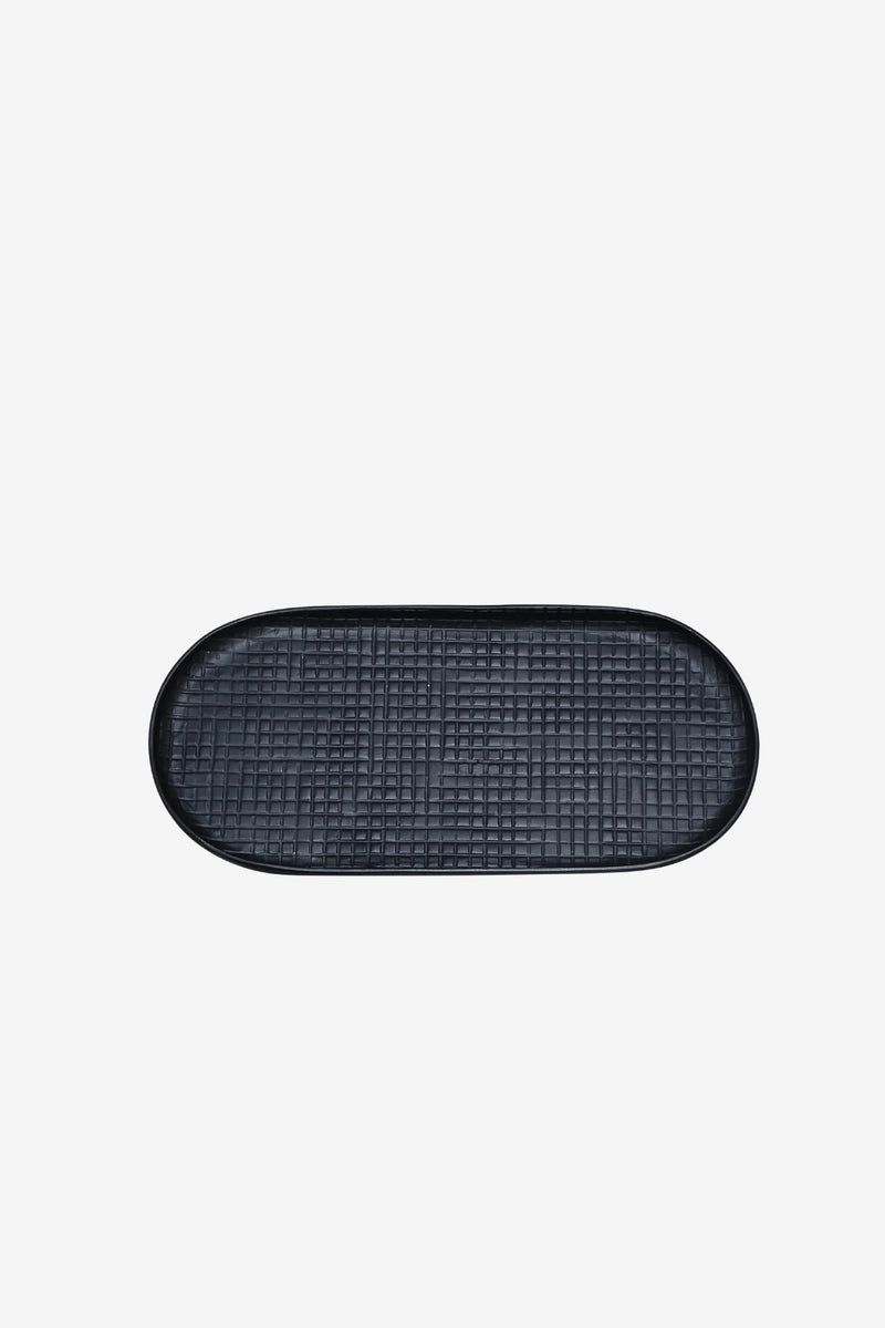 ANKARA Oval Small Tray - Black - 24.5cm -August