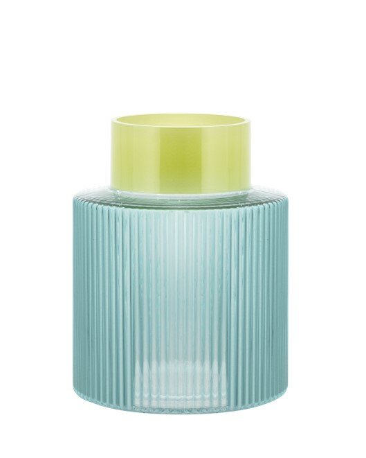 Glass Vase Groove - Blue