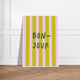 Graphic Art Print - Bonjour